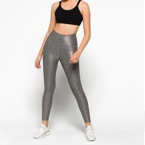 Beyond Yoga Dusted High Waist Performance Legging - Shiny Silver